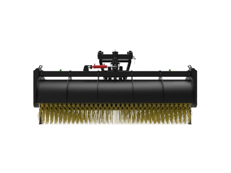 トラクターへの自動調整回転ほうき